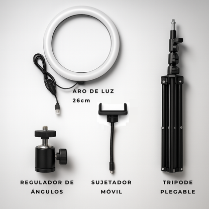 EL COMBO DEFINITIVO: Trípode + Aro de Luz + Ganchos Virales
