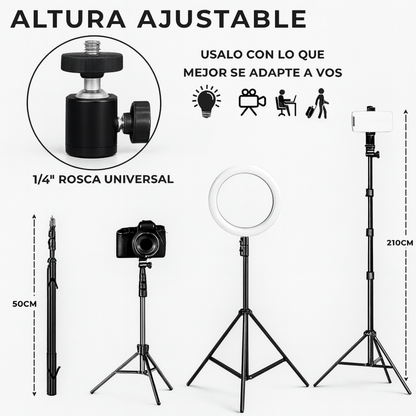 EL COMBO DEFINITIVO: Trípode + Aro de Luz + Ganchos Virales